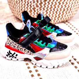 FRROCK Calçados infantis esportivos com velcro preto Be Happy bege vermelho azul 4