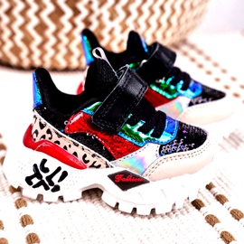 FRROCK Calçados infantis esportivos com velcro preto Be Happy bege vermelho azul 1