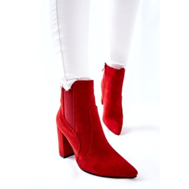 PG1 Botas de camurça femininas de salto alto vermelho Kastren 5