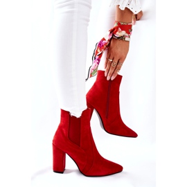 PG1 Botas de camurça femininas de salto alto vermelho Kastren 3