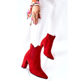 PG1 Botas de camurça femininas de salto alto vermelho Kastren 2