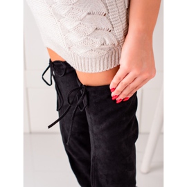 Seastar Botas altas de camurça alta na coxa preto 1