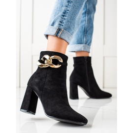 TRENDI Botas elegantes com ornamentos dourados preto 1