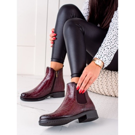 Botas elegantes com zíper VINCEZA vermelho multicolorido 2