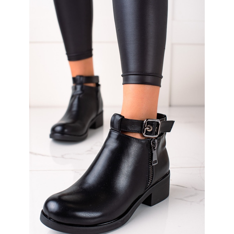 Queen Vivi Botas elegantes com fivela preto 1