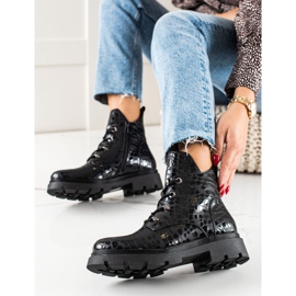 Filippo Botas com cordões com padrão preto 1
