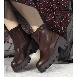 Botas marrons com sola alta Halette castanho 1