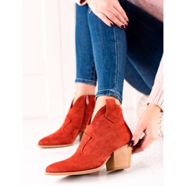 Lucky Shoes Botas de caubói de camurça vermelha vermelho 2