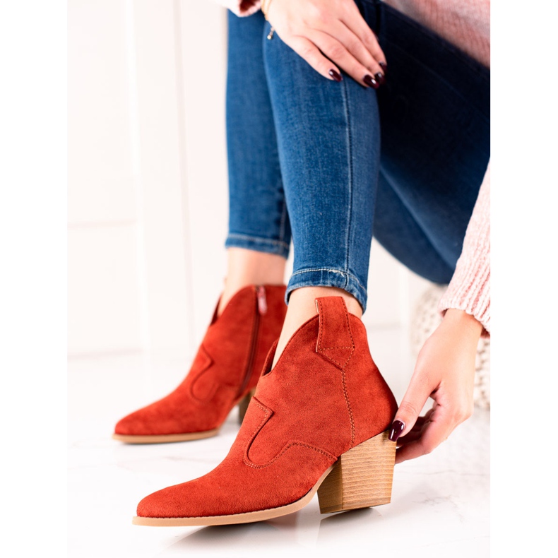 Lucky Shoes Botas de caubói de camurça vermelha vermelho 2