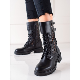 Sweet Shoes Trabalhadores Openwork na Moda preto 1