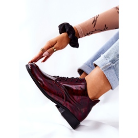 PA2 Sapatos de cano alto de couro, Borgonha-Preto Maniz clarete 2