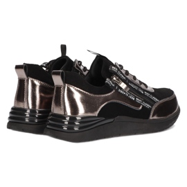 Filippo DP3149/21 BK GN tênis esportivo de couro, níquel escuro preto 4