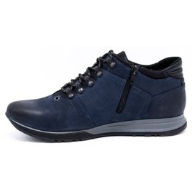 Olivier Botas masculinas de couro azul marinho 920 MP 1