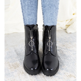 Botas pretas com zíper decorativo Parnell preto 1