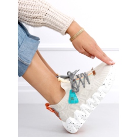 Sapatos esportivos bege NB387 bege de sola alta 1