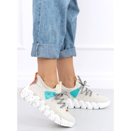 Sapatos esportivos bege NB387 bege de sola alta 2