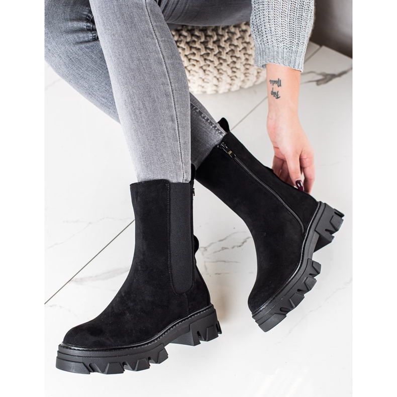 Sweet Shoes Botas pretas elegantes na plataforma preto 2
