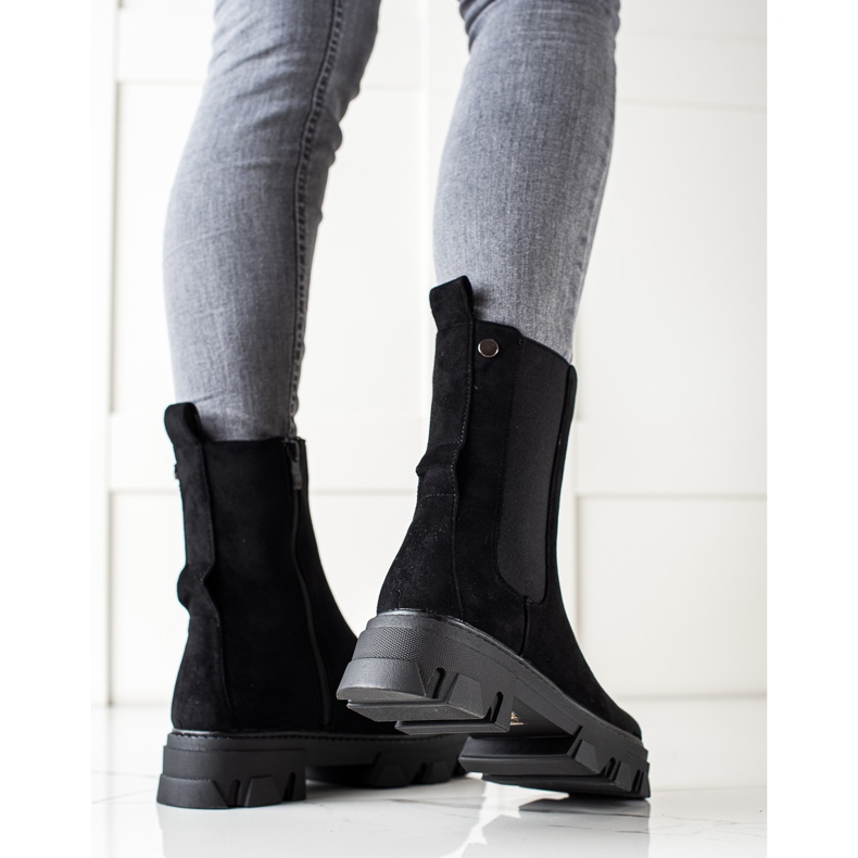 Sweet Shoes Botas pretas elegantes na plataforma preto 1