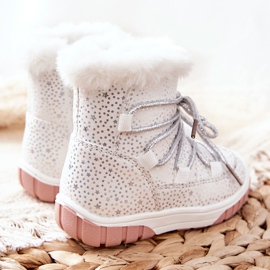 PE1 Botas de neve quentes com estrelas brancas de pele branco 2