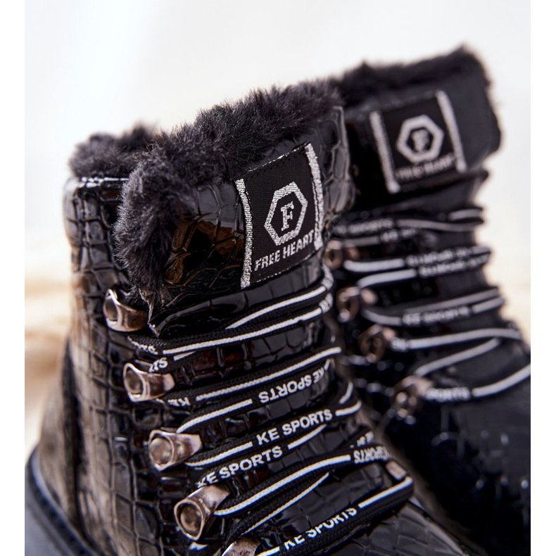 Botas pretas com isolamento de pele para crianças Doreen preto preto 1 Botas pretas com isolamento de pele para crianças Doreen preto preto 1