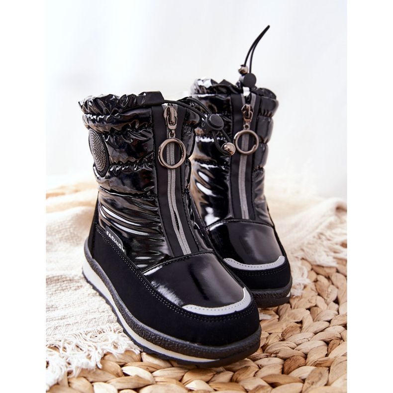 PE1 Botas de lã alta para neve quente Black Lucia preto 2