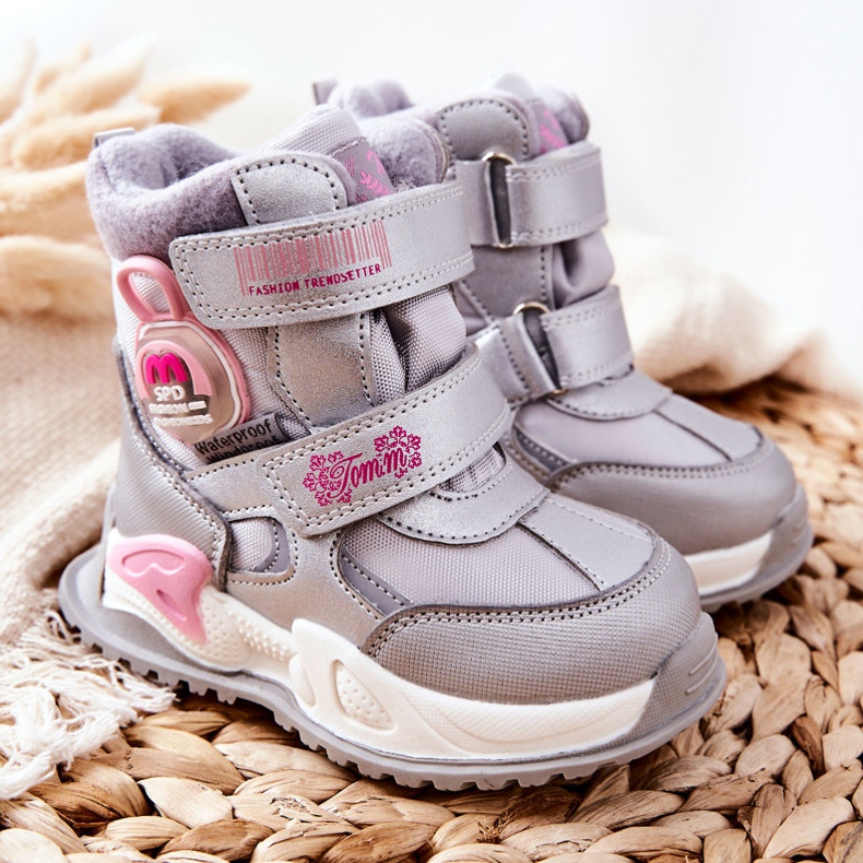 PJ2 Botas de neve quente infantil Botas prata Nemi 1