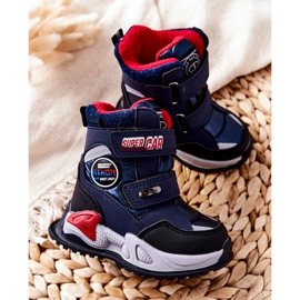 PJ2 Botas de neve quentes botas com velcro azul marinho Rizie 2