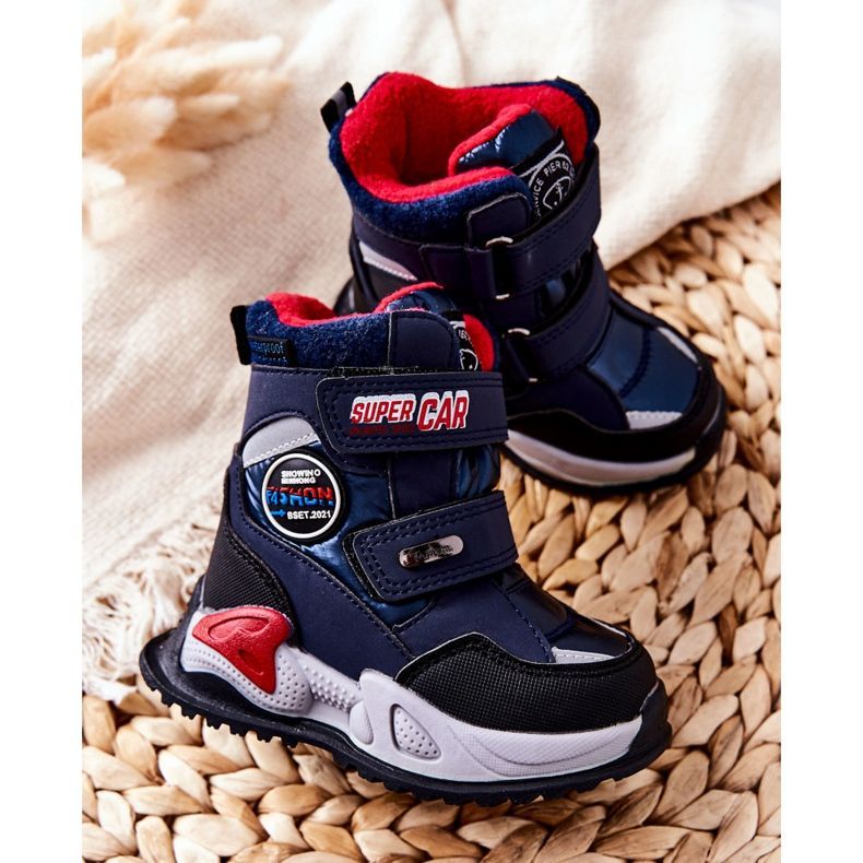 PJ2 Botas de neve quentes botas com velcro azul marinho Rizie azul-marinho 2