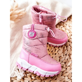 PJ2 Botas de neve quentes para crianças com zíper rosa Layoth 2