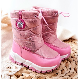 PJ2 Botas de neve quentes para crianças com zíper rosa Layoth 1