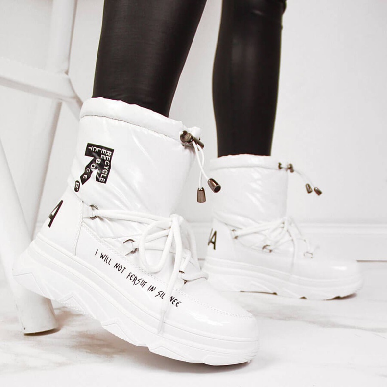 Botas de neve na plataforma Vinceza W JAN48B brancas branco 1