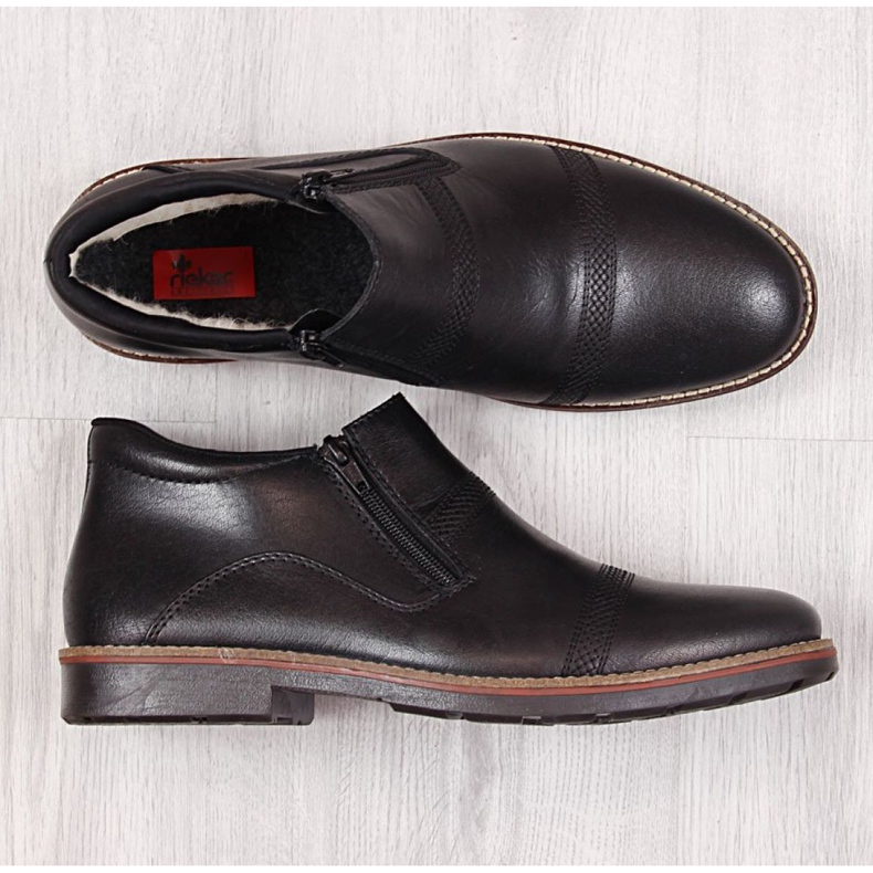 Botas de couro confortáveis ​​M Rieker 15381-00 preto 2