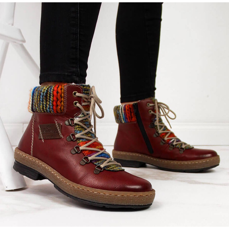 Botas isoladas Maroon W Rieker Z6743 vermelho 1