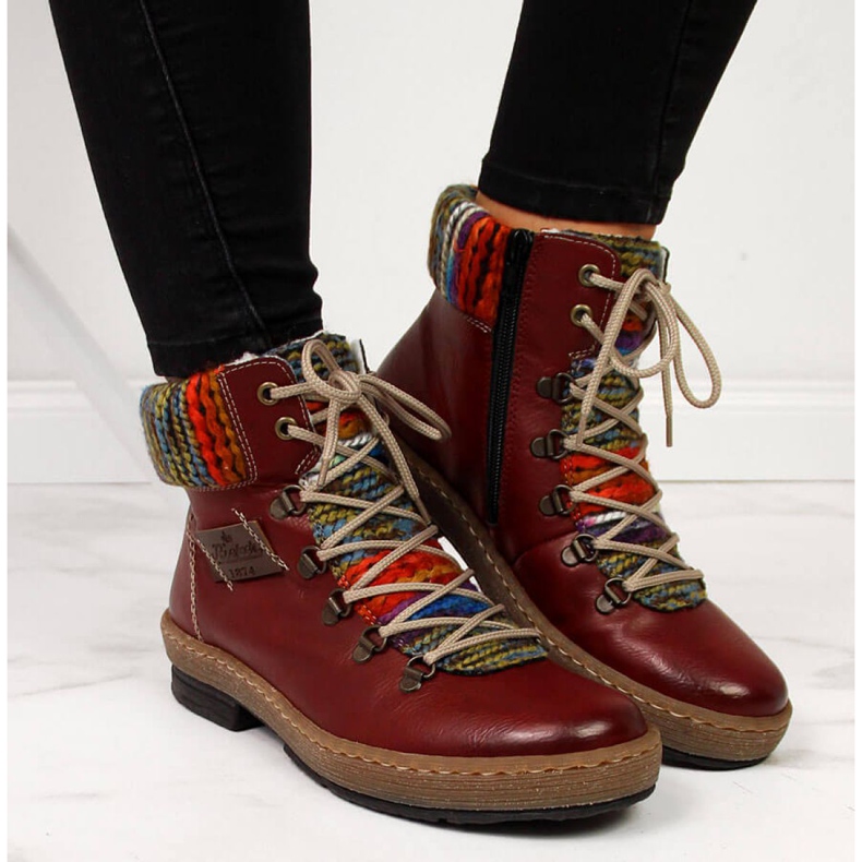 Botas isoladas Maroon W Rieker Z6743 vermelho 2