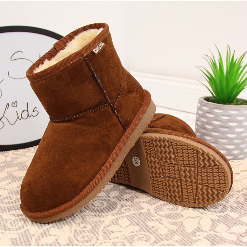 Botas de neve isoladas Big Star Jr GG374082 marrom branco 1