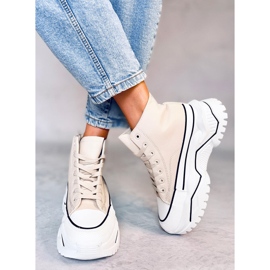 Tênis Corbel Beige de sola alta bege 1