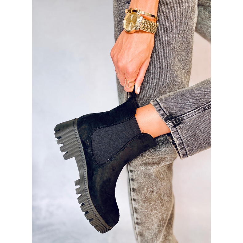 Botas chelsea femininas negras desagradáveis preto 2