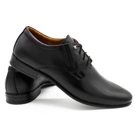 Sapatos de couro masculino preto 4