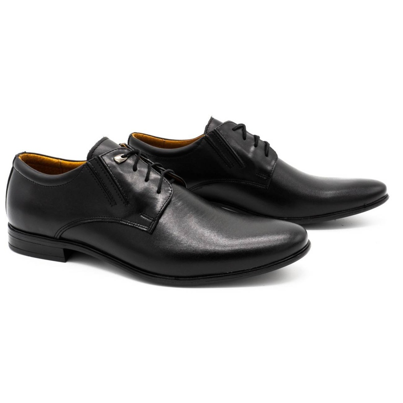 Sapatos de couro masculino preto 2