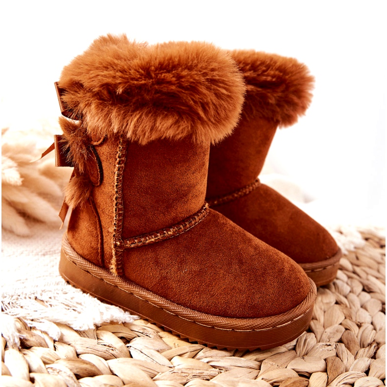 FR1 Botas infantis quentes com arcos D.Khaki Funky botas de neve marrom 6