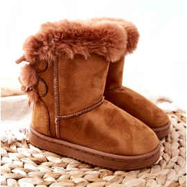 FR1 Botas infantis quentes com arcos D.Khaki Funky botas de neve marrom 3