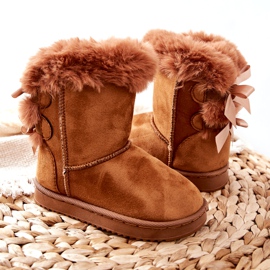 FR1 Botas infantis quentes com arcos D.Khaki Funky botas de neve marrom 2