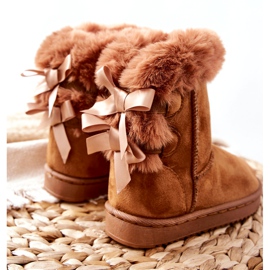 FR1 Botas infantis quentes com arcos D.Khaki Funky botas de neve marrom 1