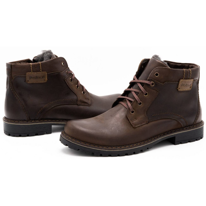 Polbut Botas de neve masculinas J35 marrons marrom 5