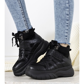 Tênis preto de inverno com tema de animais Ninette 2