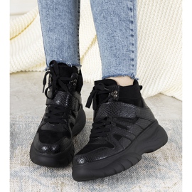 Tênis preto de inverno com tema de animais Ninette 1