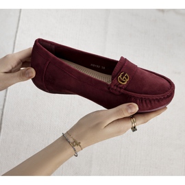 Mocassins cor de vinho em um salto Linette oculto vermelho 1
