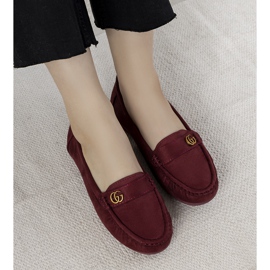 Mocassins cor de vinho em um salto Linette oculto vermelho 2