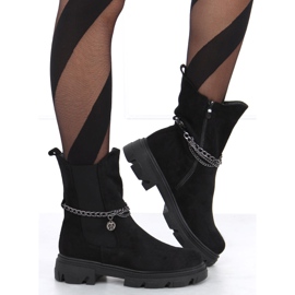 Botas Chelsea com cano alto Hilde Black preto 1