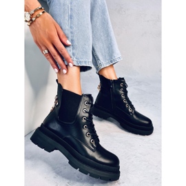 Botas amarradas com corrente Clumsy Black preto 2